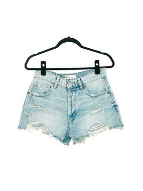 Zara Distressed High-Waisted Denim Shorts